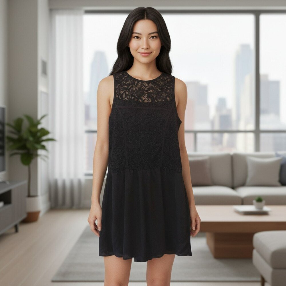 Love Reign Womens Size 7 Black Floral Lace Sleeveless Romper MSRP $52 Shorts